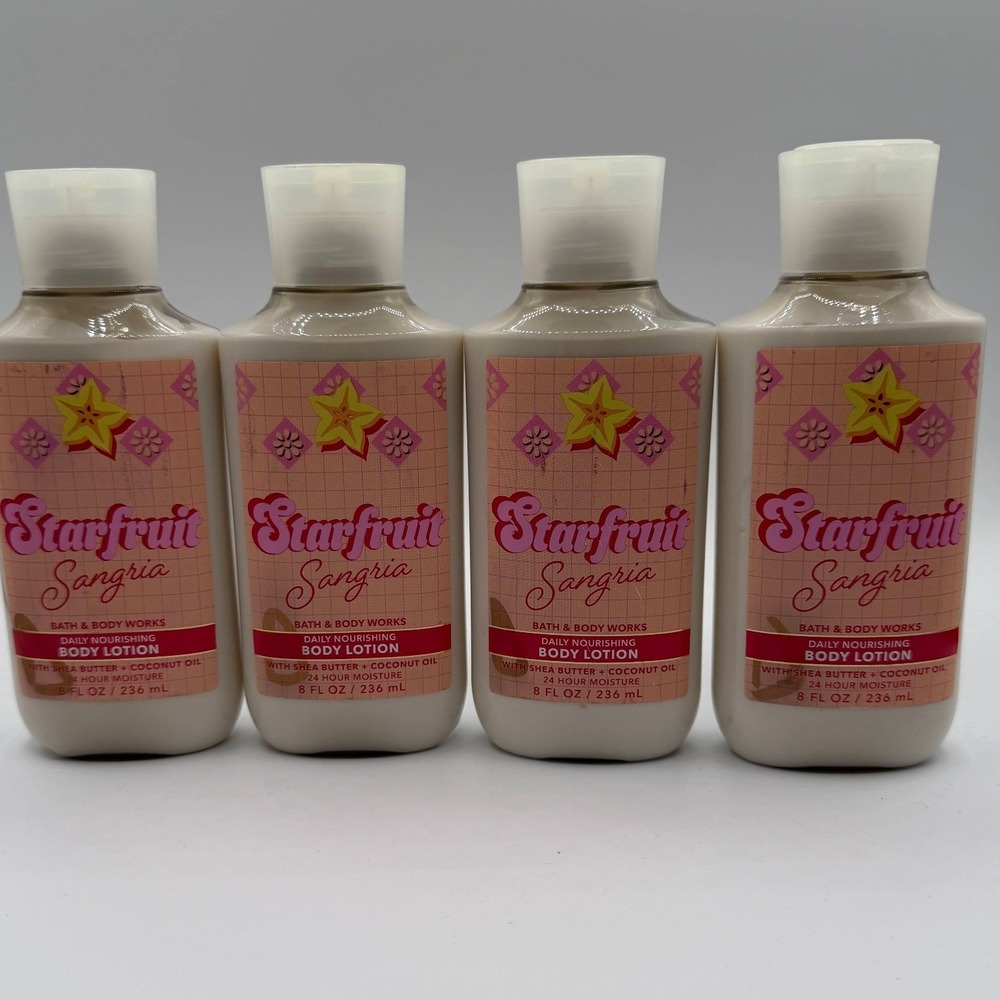 Bath & Body‎ Works Starfruit Sangria Daily Nourishing Body Lotion 8oz Set of 4